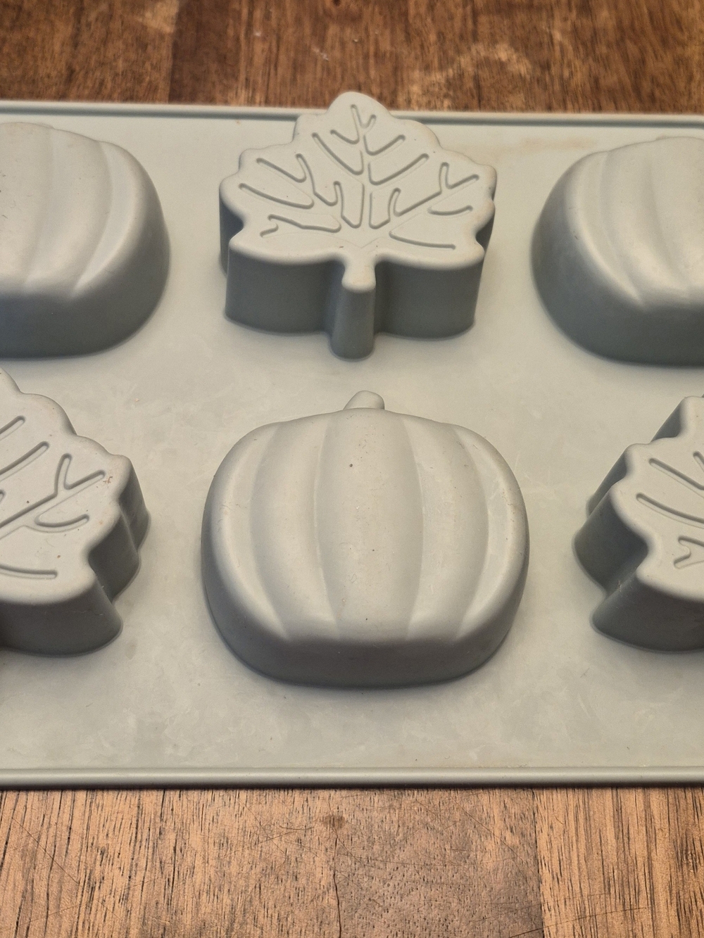 Silicone Autumn Leaf & Pumpkin Baking Mold - Gray